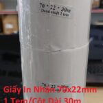 Giấy In Nhãn Decal Nhiệt 70x22mm 1 Tem/Cột Dài 30m – Có Hướng Dẫn Sử Dụng