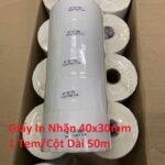 Giấy In Nhãn Decal Nhiệt 40x30mm 1 Tem/Cột Dài 50m – Decal Nhiệt Bám Mực Tốt, In Nét Rõ